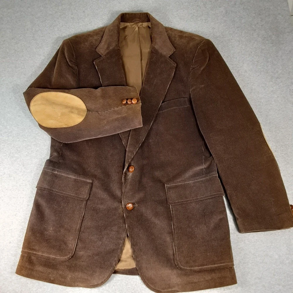 Vintage Levi Strauss Tailored Classics Brown Corduroy Blazer Elbow Patches 42R